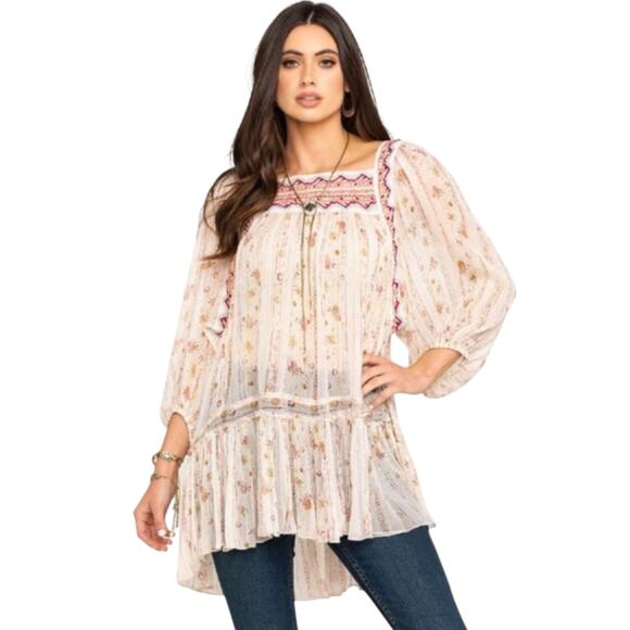 Free People Tops - Free People Magic Dance Magic Embroidered Tunic Top Size XS
